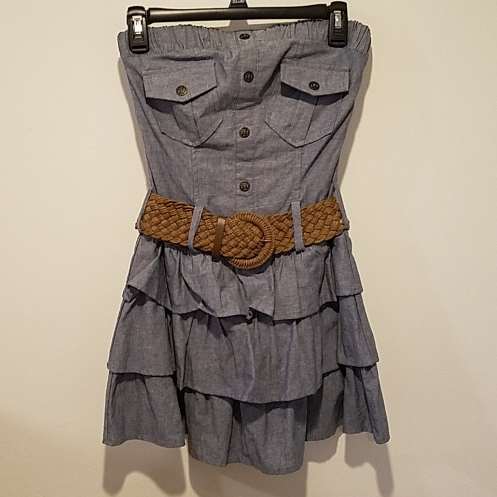 Girls tube top demin-like dress